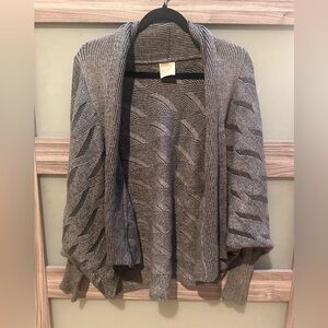 Kerisma Textured Open Front Cardigan S/M Gray Knit Draped Sweater 🩶